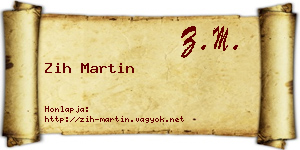 Zih Martin névjegykártya